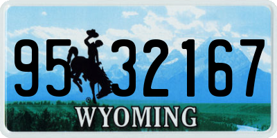 WY license plate 9532167