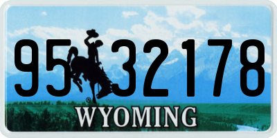 WY license plate 9532178