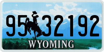 WY license plate 9532192