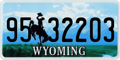 WY license plate 9532203