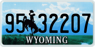 WY license plate 9532207