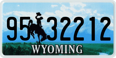 WY license plate 9532212