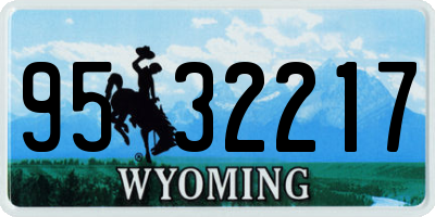 WY license plate 9532217
