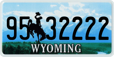 WY license plate 9532222