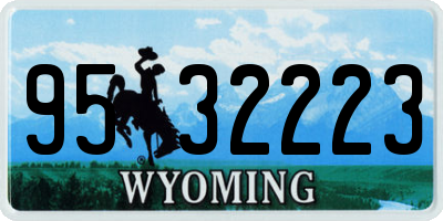 WY license plate 9532223