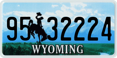 WY license plate 9532224