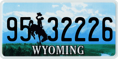 WY license plate 9532226