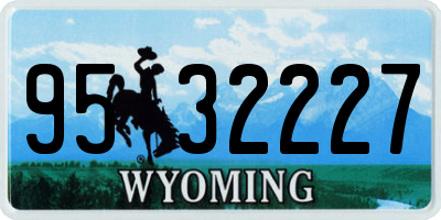 WY license plate 9532227
