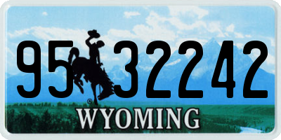 WY license plate 9532242