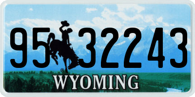 WY license plate 9532243