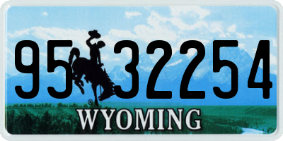 WY license plate 9532254