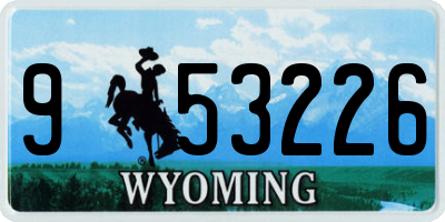 WY license plate 953226