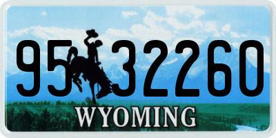 WY license plate 9532260