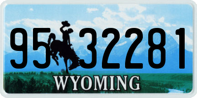 WY license plate 9532281