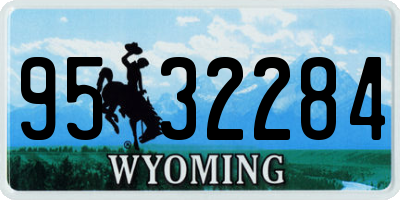 WY license plate 9532284