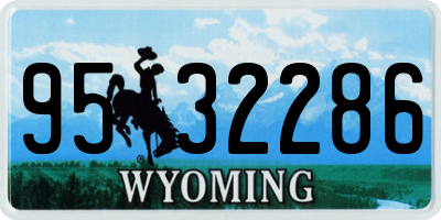 WY license plate 9532286