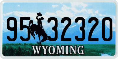 WY license plate 9532320