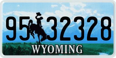 WY license plate 9532328