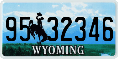 WY license plate 9532346