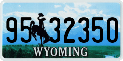 WY license plate 9532350