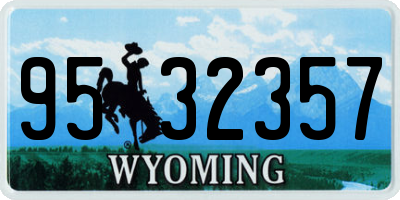 WY license plate 9532357