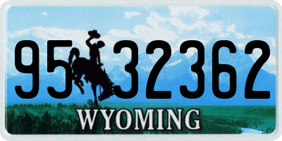 WY license plate 9532362