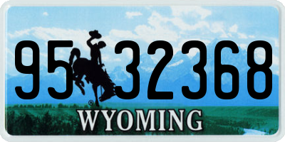 WY license plate 9532368
