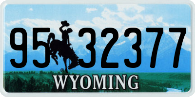WY license plate 9532377