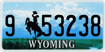 WY license plate 953238
