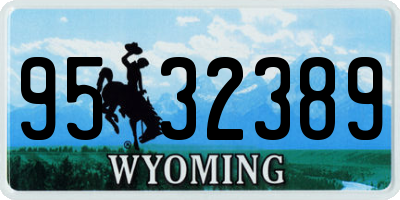 WY license plate 9532389