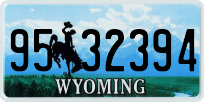 WY license plate 9532394
