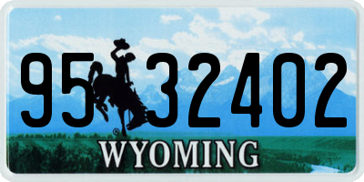 WY license plate 9532402