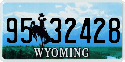 WY license plate 9532428