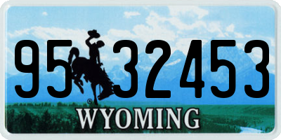WY license plate 9532453