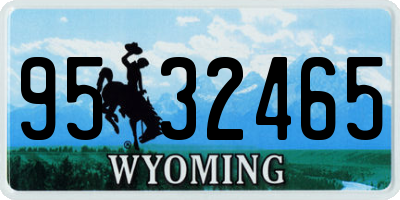 WY license plate 9532465