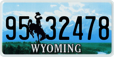 WY license plate 9532478