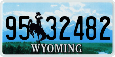 WY license plate 9532482