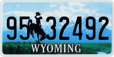 WY license plate 9532492
