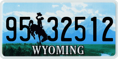 WY license plate 9532512