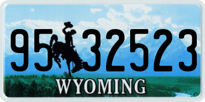 WY license plate 9532523