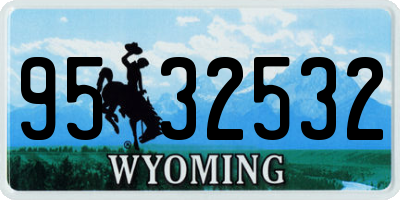 WY license plate 9532532