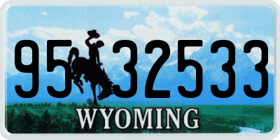 WY license plate 9532533