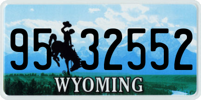 WY license plate 9532552