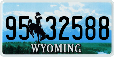 WY license plate 9532588