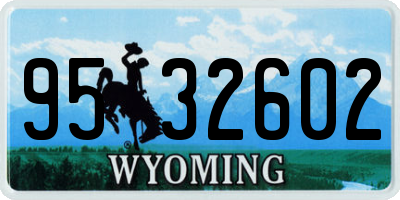 WY license plate 9532602