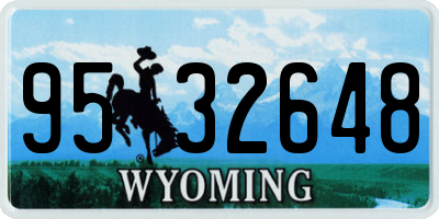 WY license plate 9532648