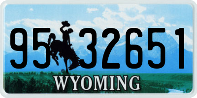 WY license plate 9532651