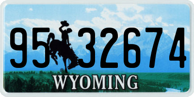 WY license plate 9532674
