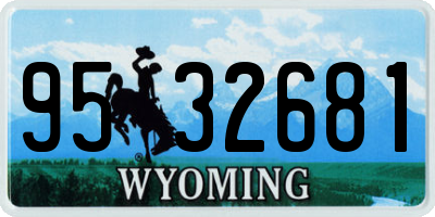 WY license plate 9532681