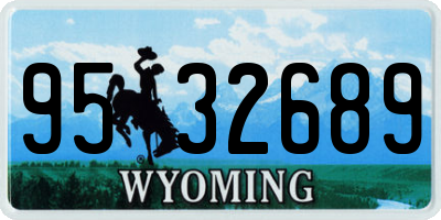 WY license plate 9532689